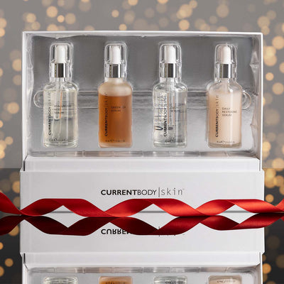 CurrentBody Skin LED Christmas Collection includes power of four skincare formulas.