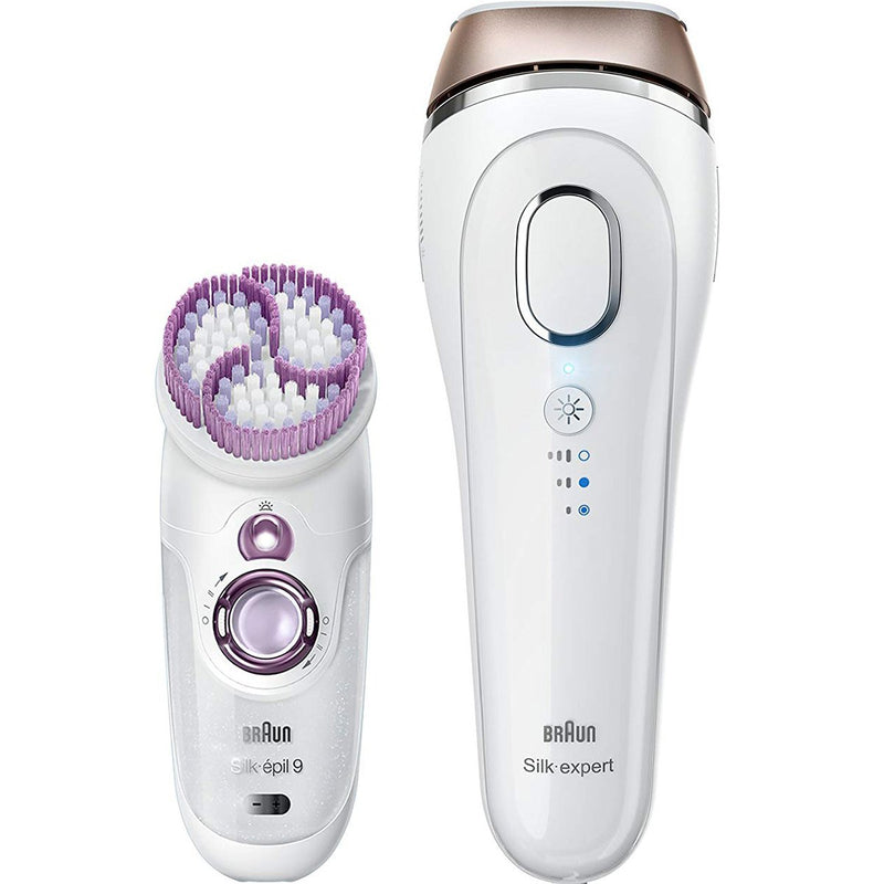 Braun Silk-Expert 5 BD 5009 IPL Hair Removal Device with Sonic Body Exfoliator alongside each other